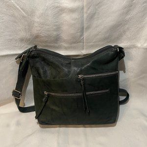 Great American dark green leather purse, soft leather 4 outside pockets